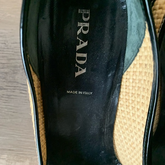 Prada Cap Toe Raffia Heel - Picture 7 of 8